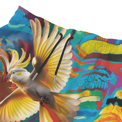 “Sulphur Crested Soaring” Men‘s Beach Shorts With Lining