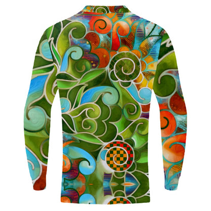 “Verdant Tapestry” Men’s Quarter Zip Pullover Sweatshirt
