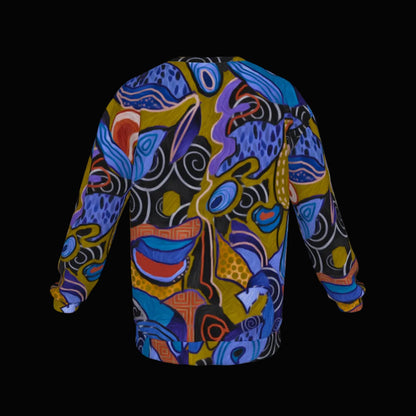 “Organic Echoes” Men's Drop Shoulder Round Neck Long-Sleeved Sweatshirt