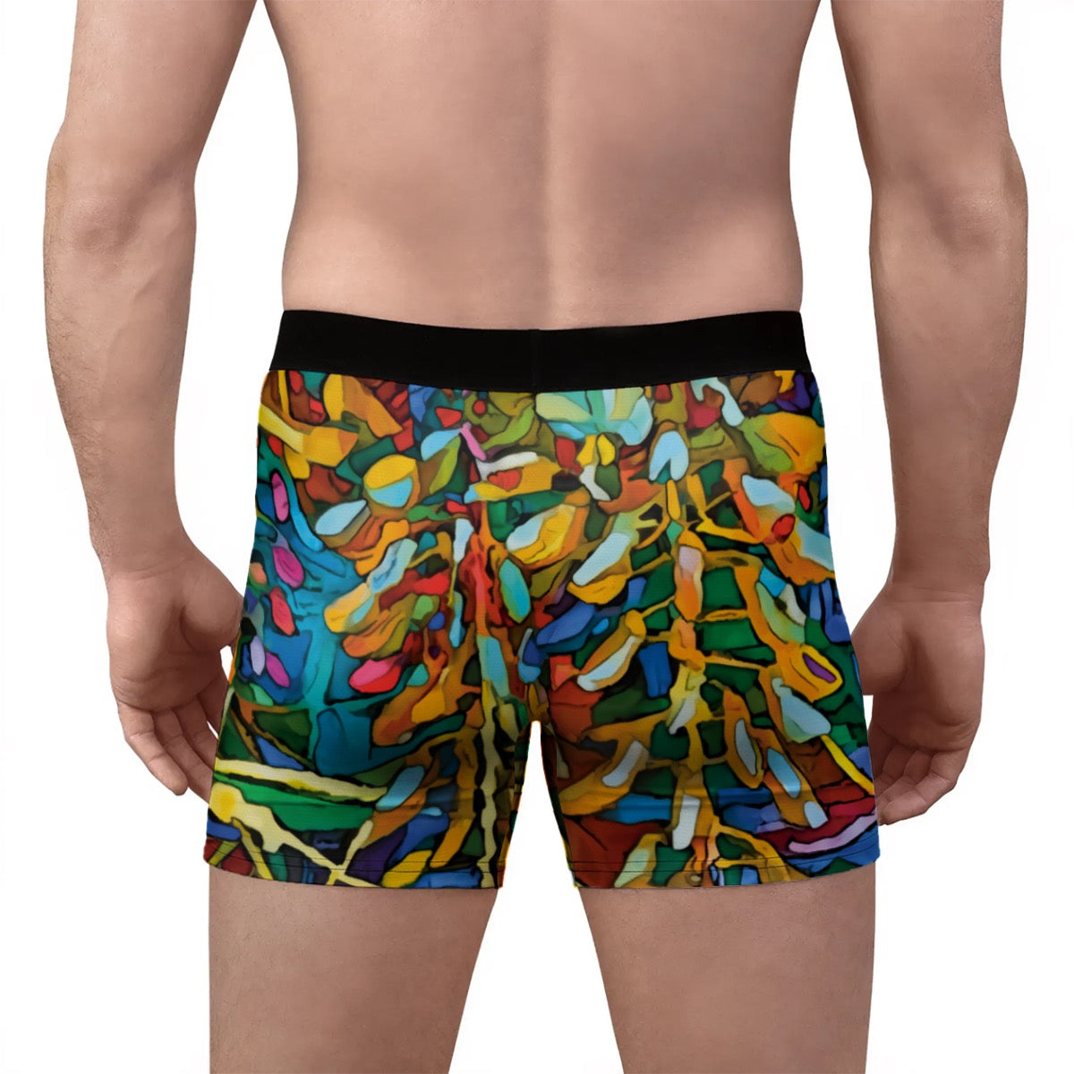 “Rainbow Wisteria” Men's Stretch Boxer Briefs