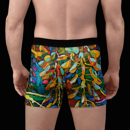 “Rainbow Wisteria” Men's Stretch Boxer Briefs