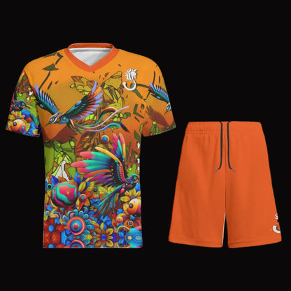 “Yellow Garden of Delights” Children's Sports T-Shirt Set