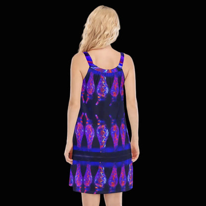 “Chromatic Resonance” Women's Sleeveless Cami Dress