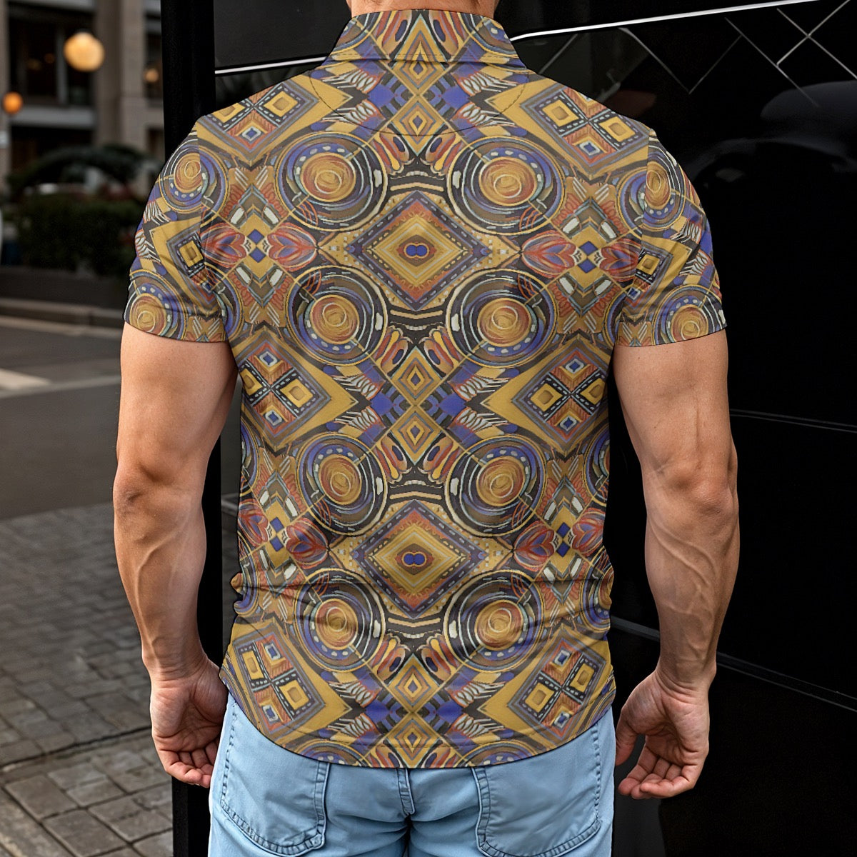 “Tribal Symmetry” Men's Polo Shirt