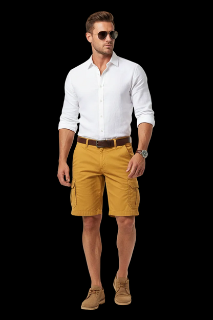 “Classic Yellow”  Men's Cargo Shorts