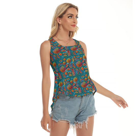 “Peregian Shells” Women's Back Hollow Yoga Top