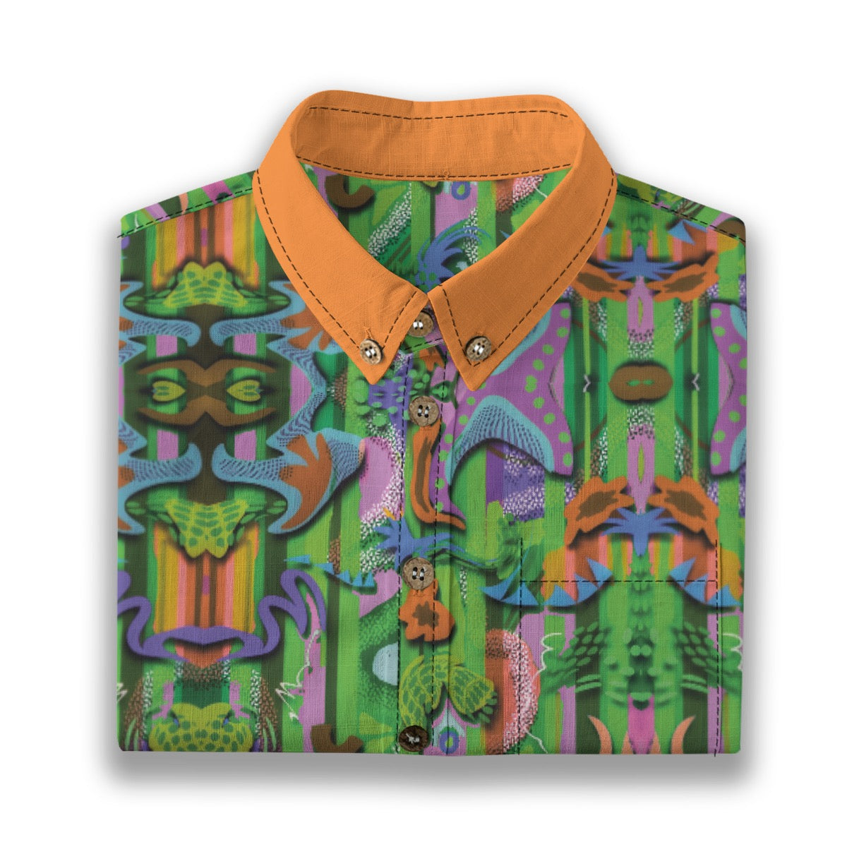 “Labyrinth” Green -Children's Shirt With Pocket | 125GSM Cotton