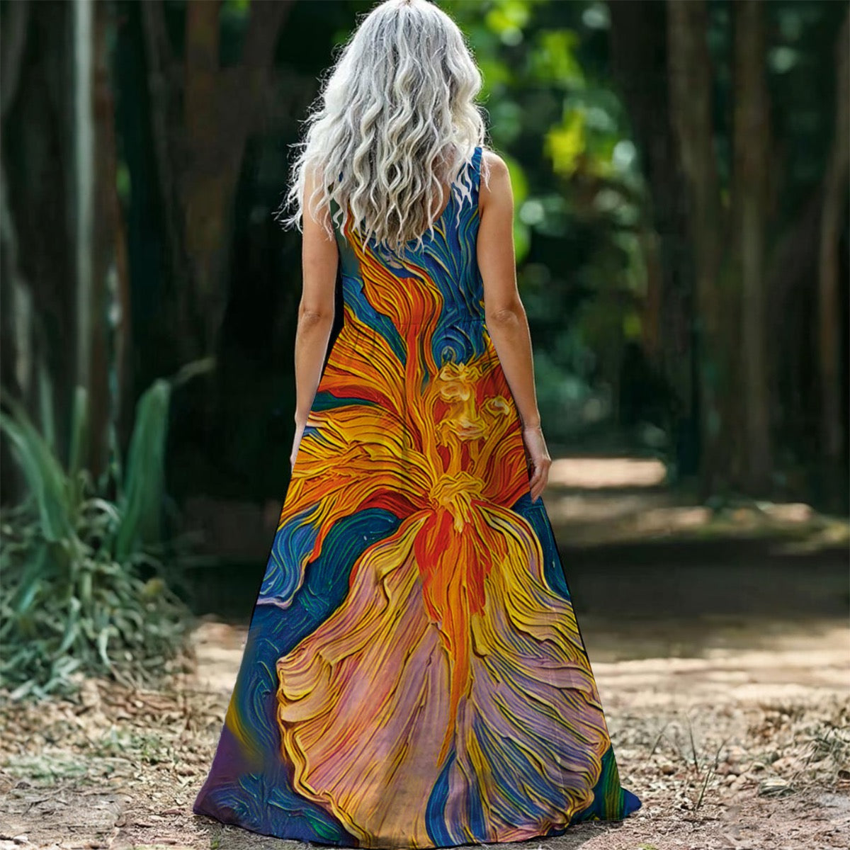 “Iris” Women’s Sleeveless Maxi Dress