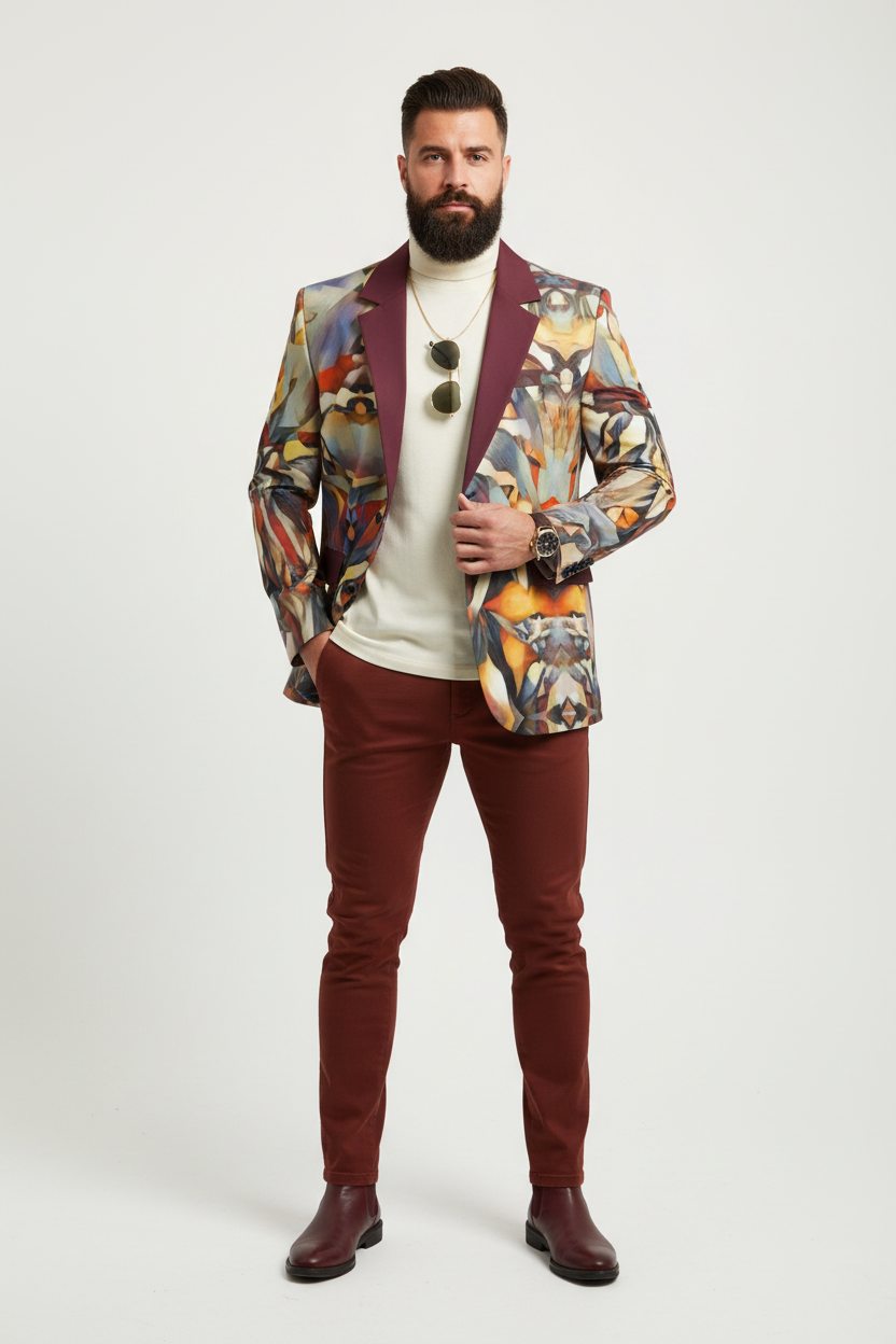 “Outback Hues” Men's Casual Flat Lapel Collar Blazer | 245GSM Cotton