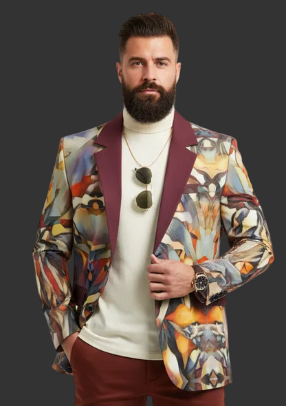 “Outback Hues” Men's Casual Flat Lapel Collar Blazer | 245GSM Cotton