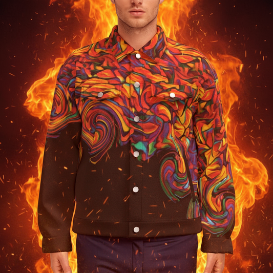“Inferno” Unisex Lapel Jacket | 245GSM Cotton