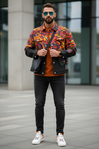 “Inferno” Unisex Lapel Jacket | 245GSM Cotton
