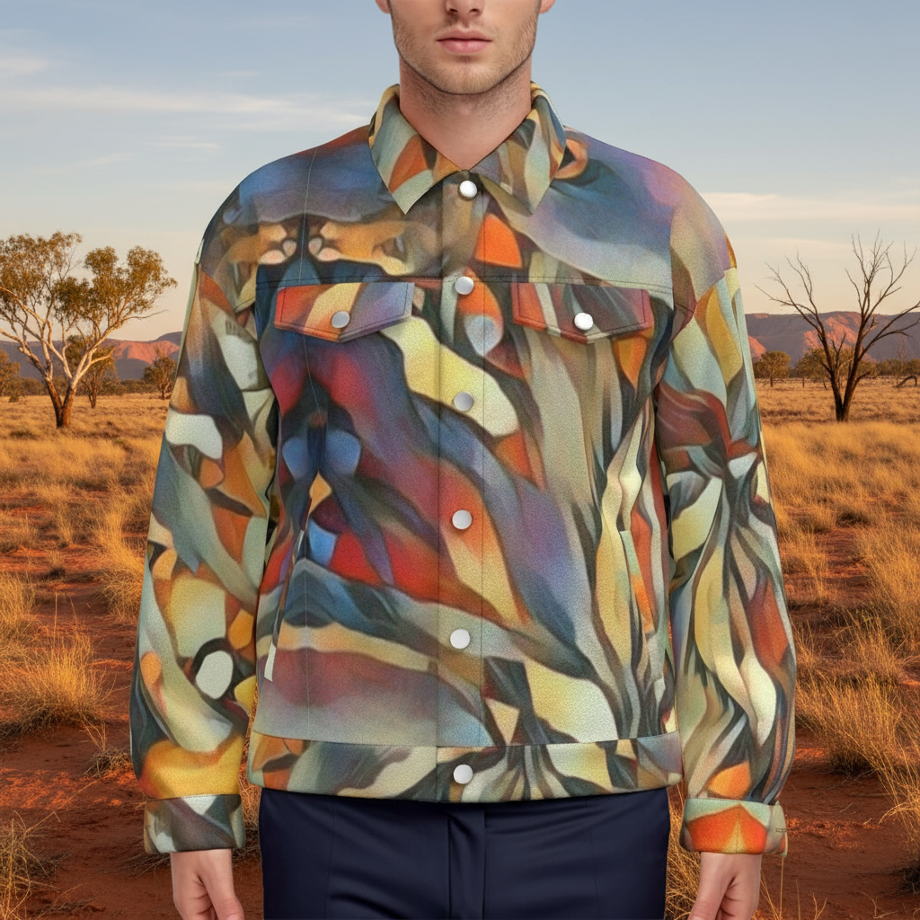 “Outback Hues”  Unisex Lapel Jacket | 245GSM Cotton