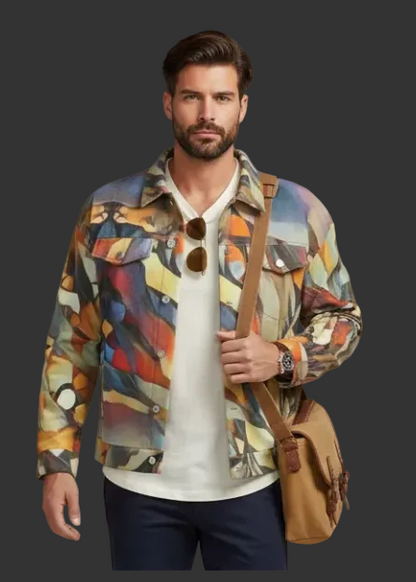 “Outback Hues”  Unisex Lapel Jacket | 245GSM Cotton