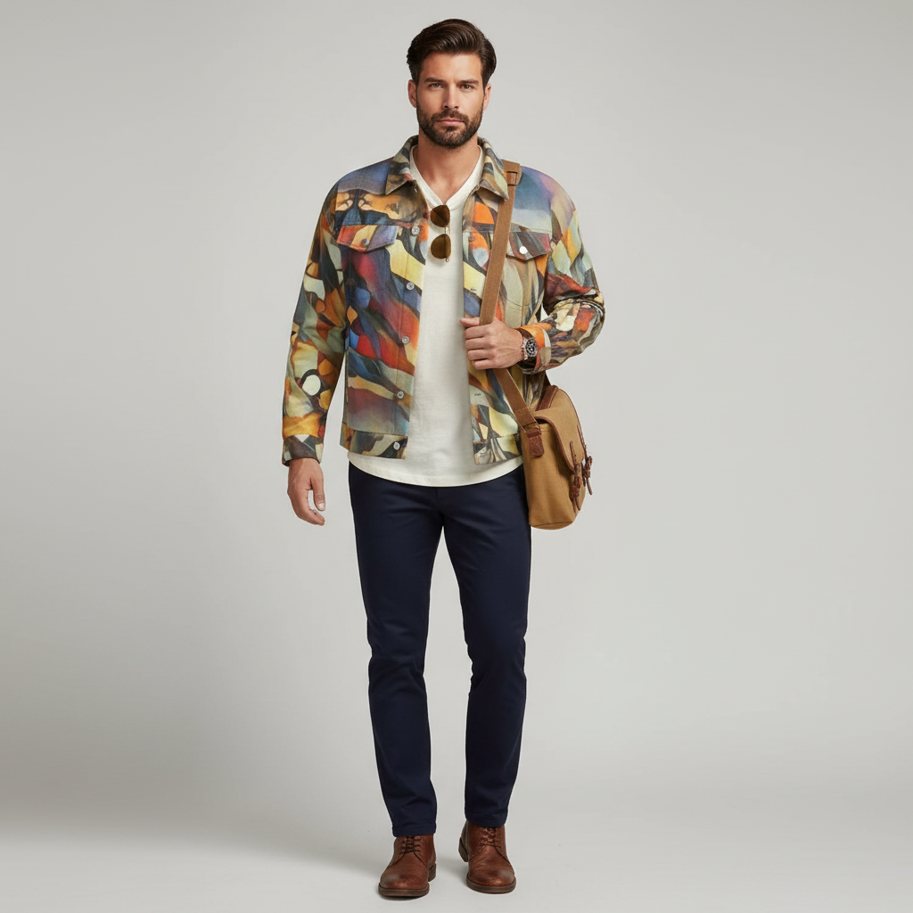 “Outback Hues”  Unisex Lapel Jacket | 245GSM Cotton