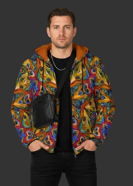 “Twisted Mandala” Unisex Warm Hooded Jacket