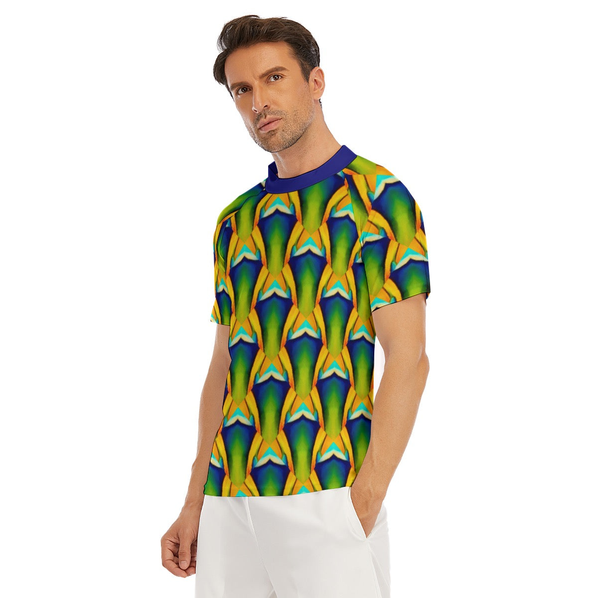 “Emerald Tide” Men's Tight Surf Clothing With Half Sleeves