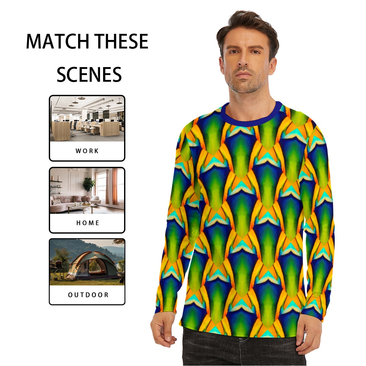 “Emerald Tide” Long Sleeve T-Shirt | 190GSM Cotton