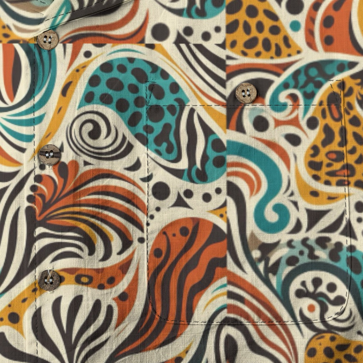 “Retro Vibes” Men's Casual Hawaiian Short Sleeve Shirt | 125GSM Cotton