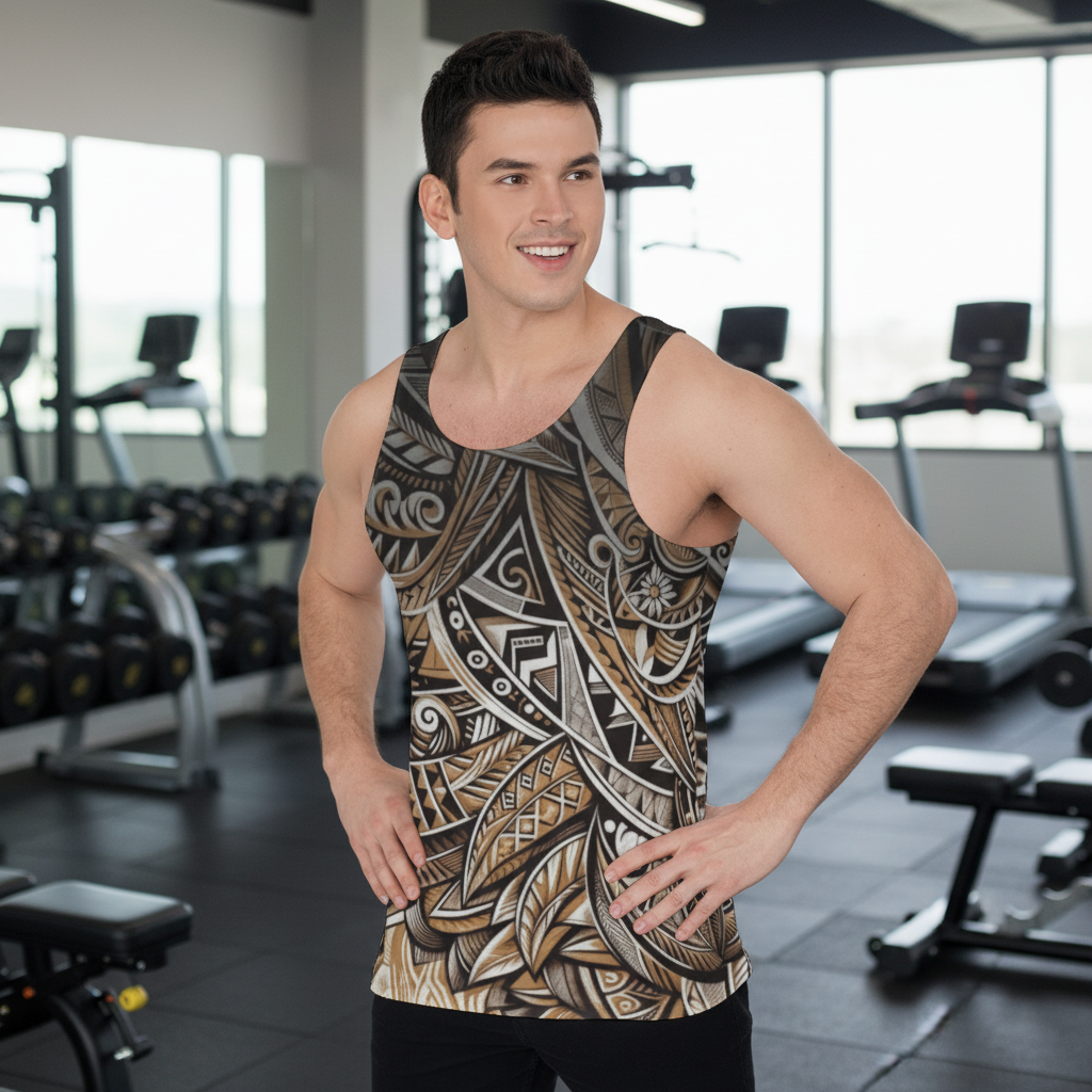 “Earthen Echoes” All-Over Print Men's Tank Top