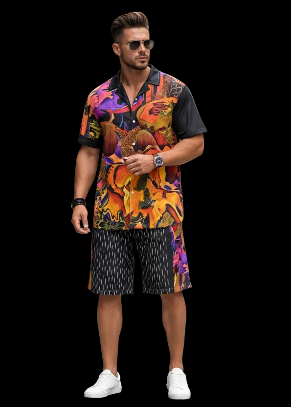 “Passion Masc” Men's Imitation Silk Shirt Suit
