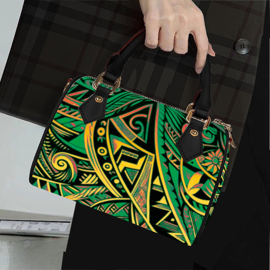 “Nesia” Classic Barrel-Shaped PU Leather Handbag