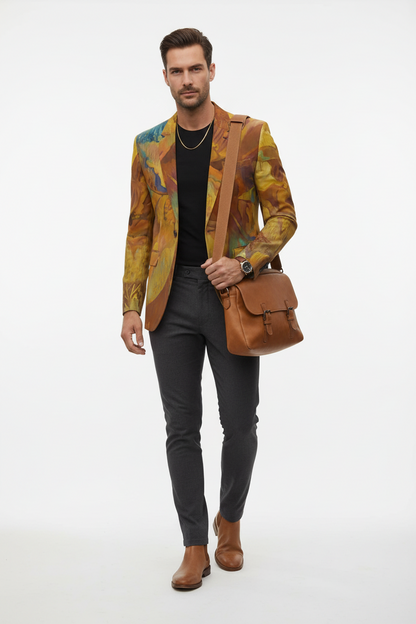 “Mirage” Men's Casual Flat Lapel Collar Blazer | 245GSM Cotton