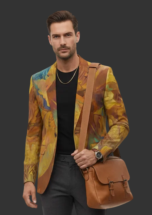 “Mirage” Men's Casual Flat Lapel Collar Blazer | 245GSM Cotton