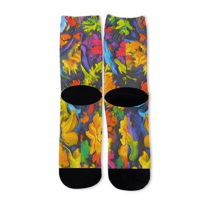 “Springtime Impasto” Unisex Long Socks