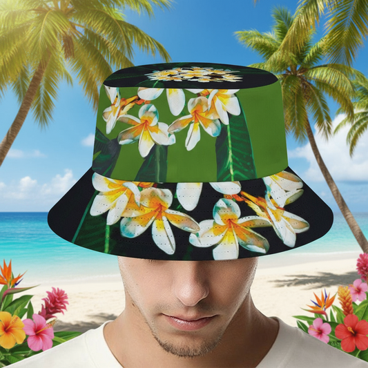 “Frangipani Black” Bucket Hat