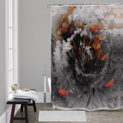 “Two Worlds” Shower Curtains.