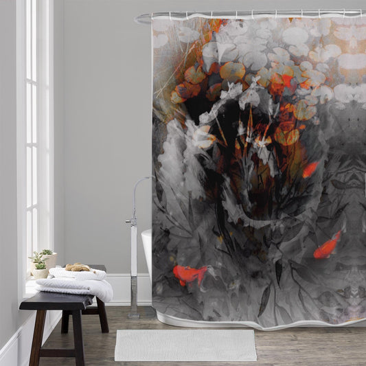 “Two Worlds” Shower Curtains.