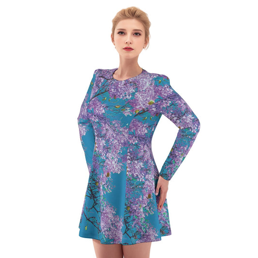 “Jacaranda Season” (Aqua) Women's Irish Dress
