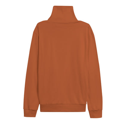‘Red Oxide’ Unisex Turtleneck Knitted Fleece Sweater