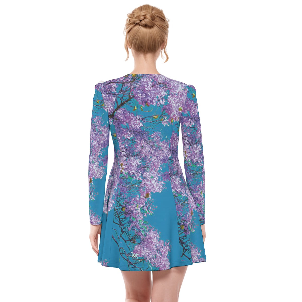 “Jacaranda Season” (Aqua) Women's Irish Dress