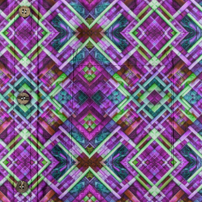 “Plaid Purple” Men's Casual Lapel Long Sleeve Shirt|125GSM Cotton