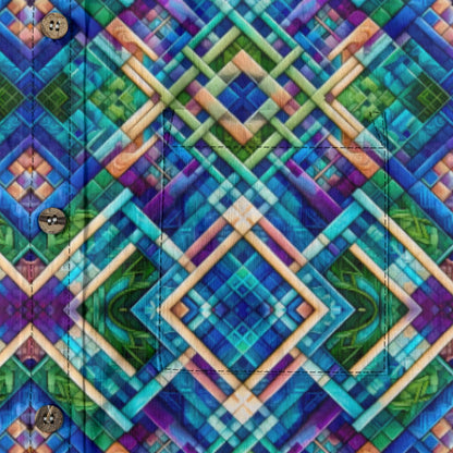 “Ocean Plaid” Men's Casual Lapel Long Sleeve Shirt|125GSM Cotton