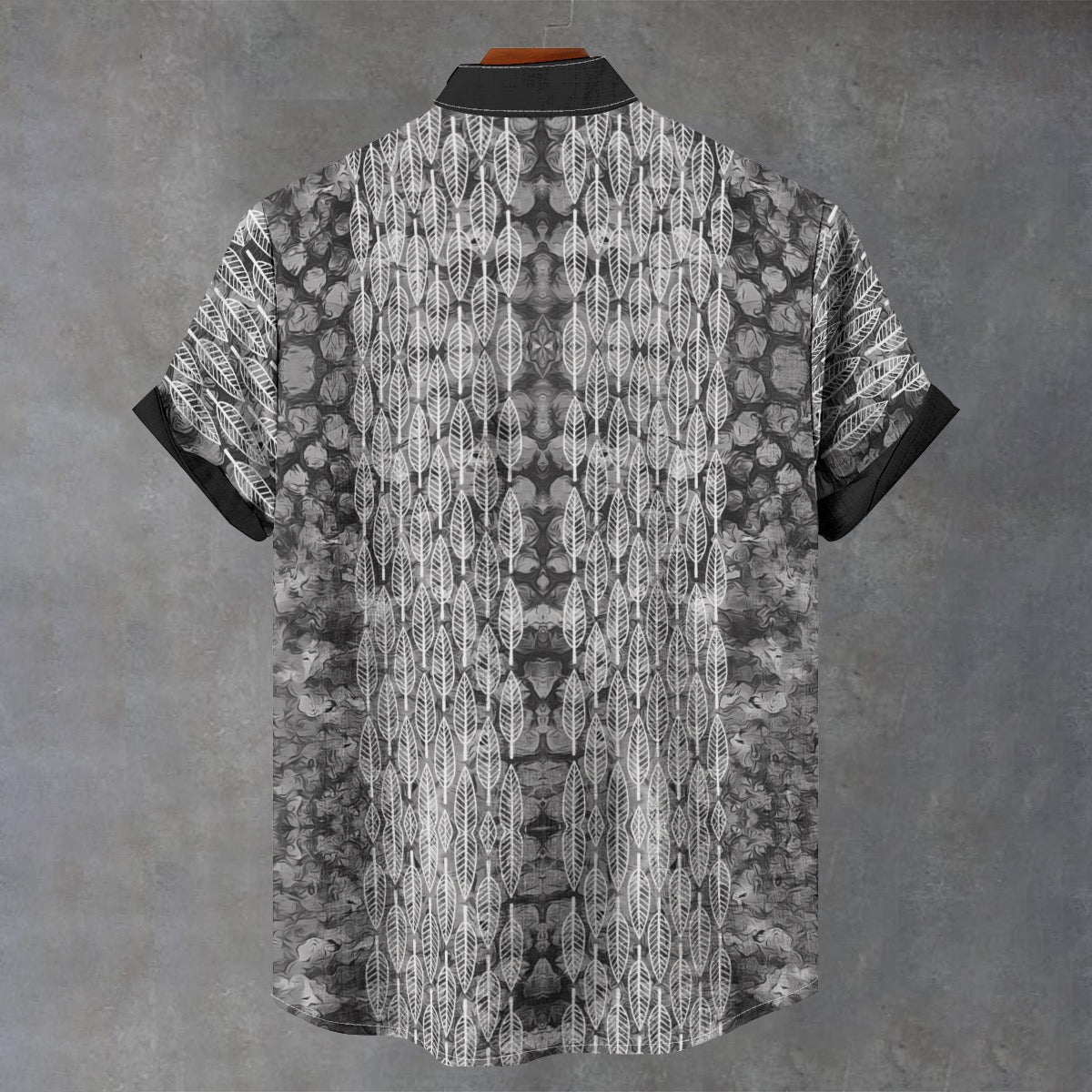 All-Over Print Men's Stand Collar Shirt|115GSM Cotton poplin