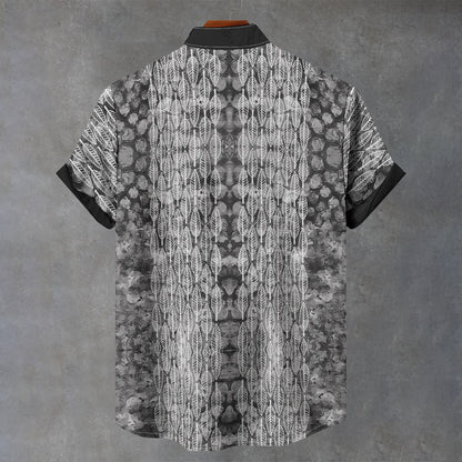 “Ashfall” Men's Stand Collar Shirt|115GSM Cotton poplin