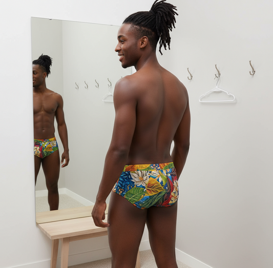 “Botanical Rhapsody” Men's Triangle Low-rise Underwear