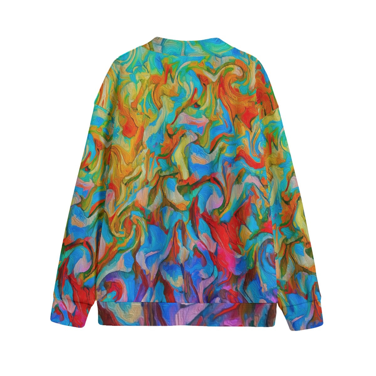 “Coober Pedy” Unisex V-neck Knitted Fleece Cardigan With Button Closure