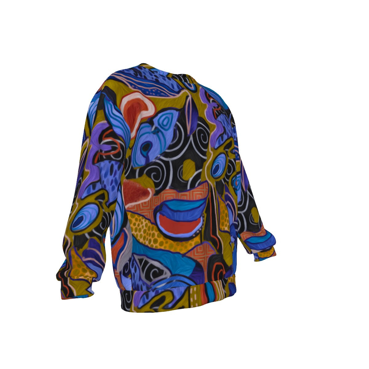 “Organic Echoes” Men's Drop Shoulder Round Neck Long-Sleeved Sweatshirt