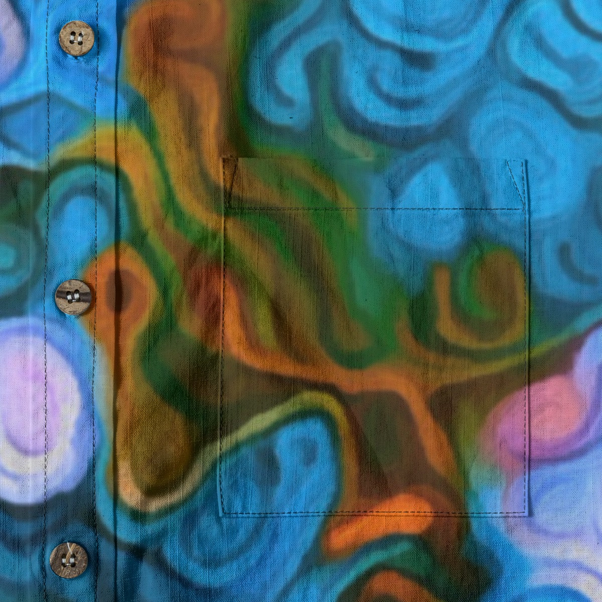 “Marbled Tide” Men's Breathable Cotton Shirt|125GSM