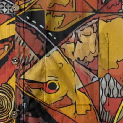 “Ochre Waters” Men's Breathable Cotton Shirt|125GSM