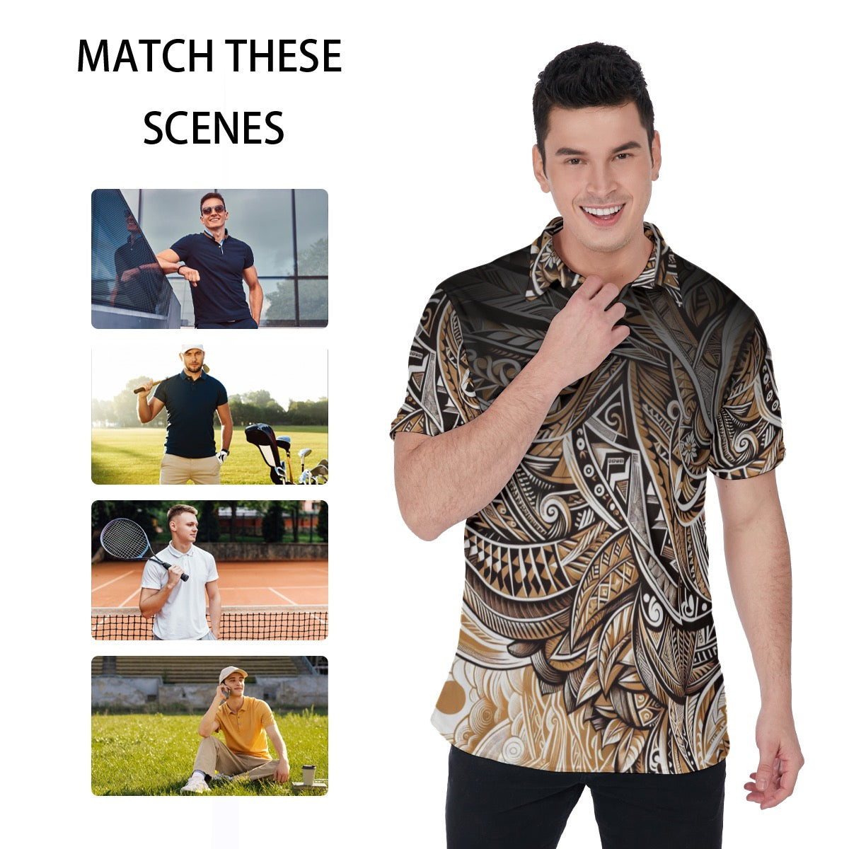 “Earthen Echoes” Men's Polo Shirt