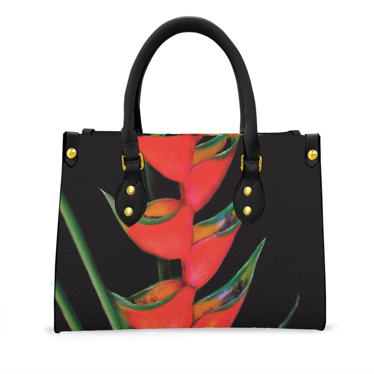 “Heliconia” Women's Tote Bag With Black Handle