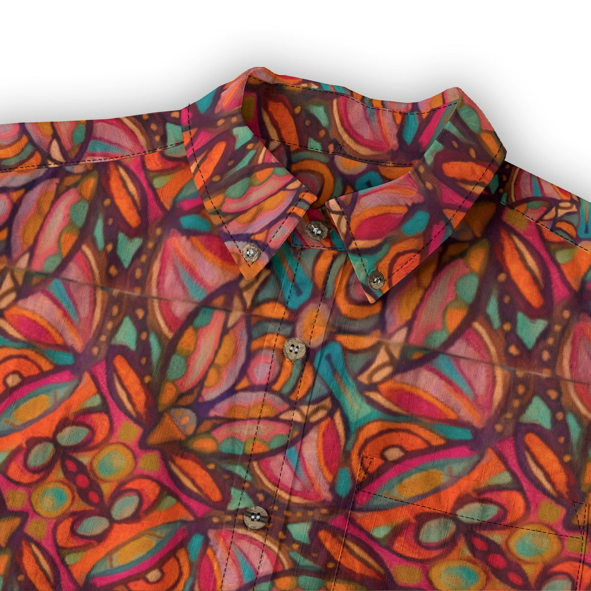 “Bloomfield Scarlet” Men's Casual Lapel Long Sleeve Shirt|125GSM Cotton