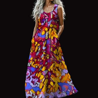 “The Language pf Light” Women’s Sleeveless Maxi Dress