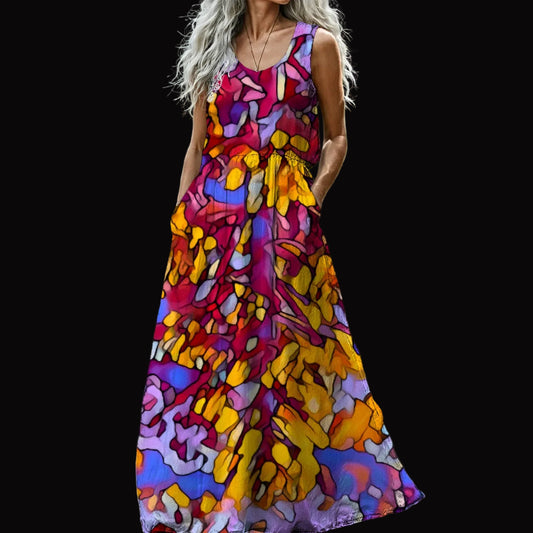 “The Language pf Light” Women’s Sleeveless Maxi Dress