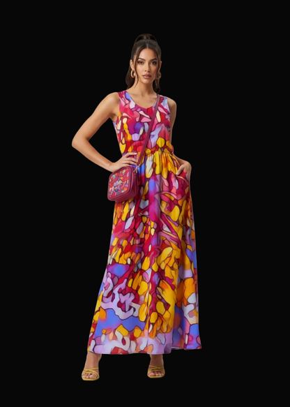 “The Language pf Light” Women’s Sleeveless Maxi Dress